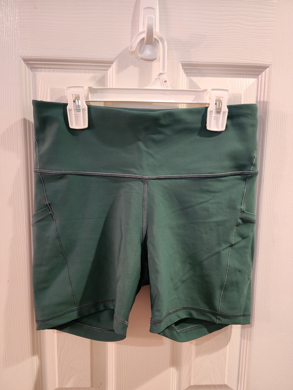 Athleta Forest Green High-Waist Bike Shorts